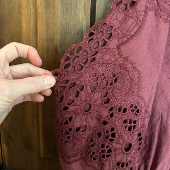 American Eagle Outfitters Burgundy Lace Romper - Picture 2 of 6